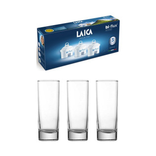 Laica Bi-Flux универсален филтър 3 бр. + 3 броя чаша за вода