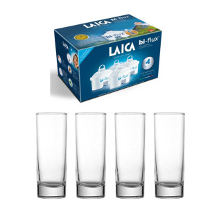 Laica Bi-Flux универсален филтър 4 бр. + 4 броя чаша за вода