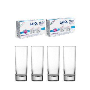 Laica Bi-Flux Magnesium универсален филтър 4 бр. + 4 броя чаша за вода