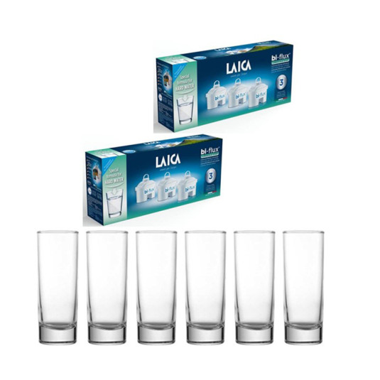 Laica Bi-Flux филтър СТОП ВАРОВИК Limescale stop - 6 бр. + 6 броя чаша за вода цена