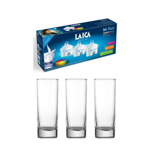 Laica Bi-Flux Mineral Balance  универсален филтър 3 бр. + 3 броя чаша за вода