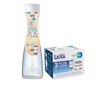 Laica Филтрираща гарафа стъклена Glassmart 1.1 л. + 3 бр. fastdisk