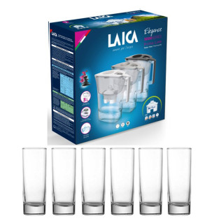 Laica Филтрираща кана  Elegance 3,0 л. + 6 броя чаша за вода
