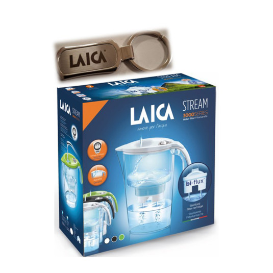 Laica Филтрираща кана Stream Mechanical 2,3 л. + метален ключодържател LAICA цена