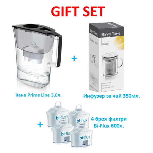 GIFT SET Кана Prime Line + Инфузер за чай + 4 броя филтри Bi-Flux цена