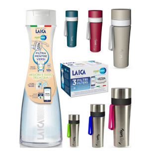 LAICA СЕТ гарафа GlaSSmart + бутилка MyLaica + 3 броя fast disk
