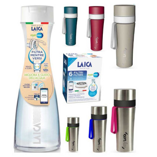 LAICA СЕТ гарафа GlaSSmart + бутилка MyLaica + 6 броя fast disk