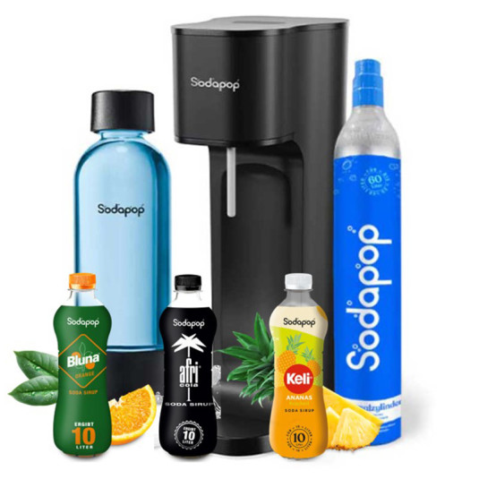 Sodapop Машина за сода JOY ECO + PET бутилка + CO2 газов цилиндър + 3 броя сироп цена